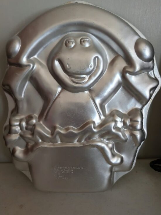 Wilton Other - VINTAGE Barney the Purple Dinosaur Aluminum Cake Pan Wilton 1998 Happy Birthday